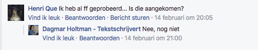 reactie facebook advertentie