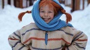 pippi langkous sneeuw trui